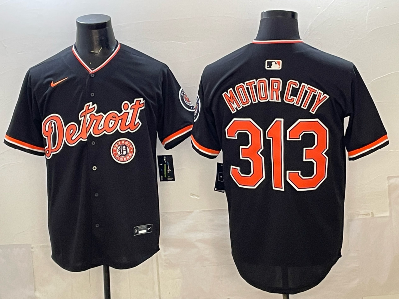 Men Detroit Tigers 313 Motorcity black Game Nike MLB Jersey 2026005